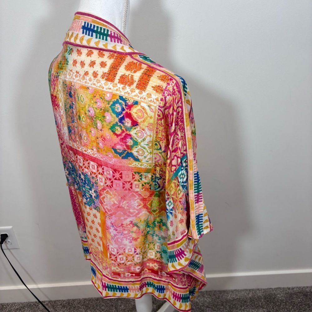 Tolani Raelyn hibiscus Kimono NEW with tags One Size embroidered, abstract, boho - Picture 11 of 15